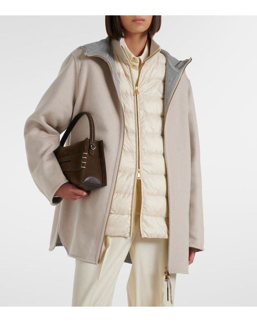 Moncler Natural Hemiptere Wool And Cashmere Jacket