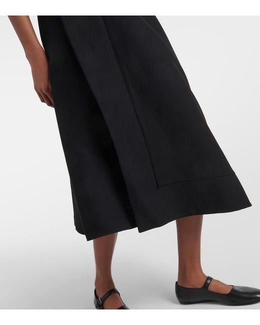 Co. Black Border Wool-Blend Faille Midi Dress