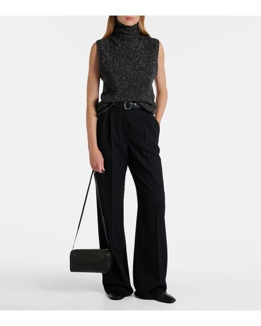 The Row Black '90S Leather Crossbody Bag
