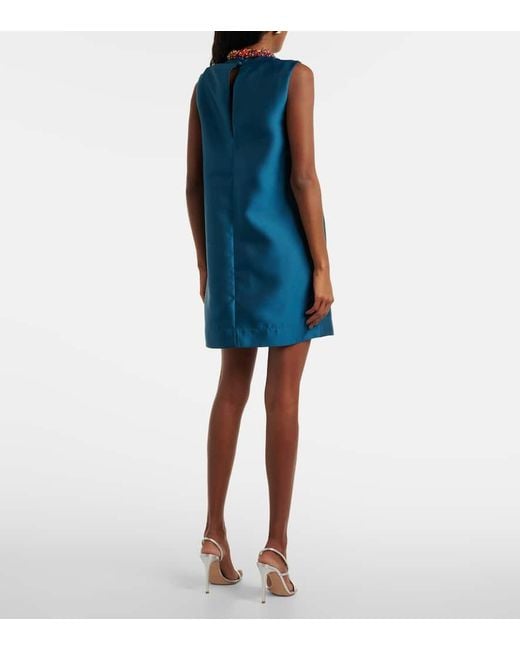 ALÉMAIS Blue Beaded Minidress
