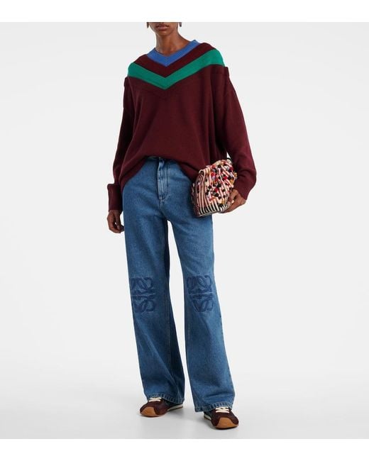 Jeans Anagram A Gamba Larga di Loewe in Blue