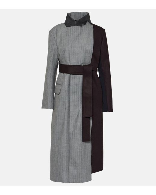 Manteau en laine Sacai en coloris Black