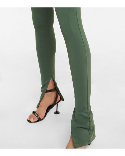 Wardrobe NYC Green Side Split High-Rise Leggings
