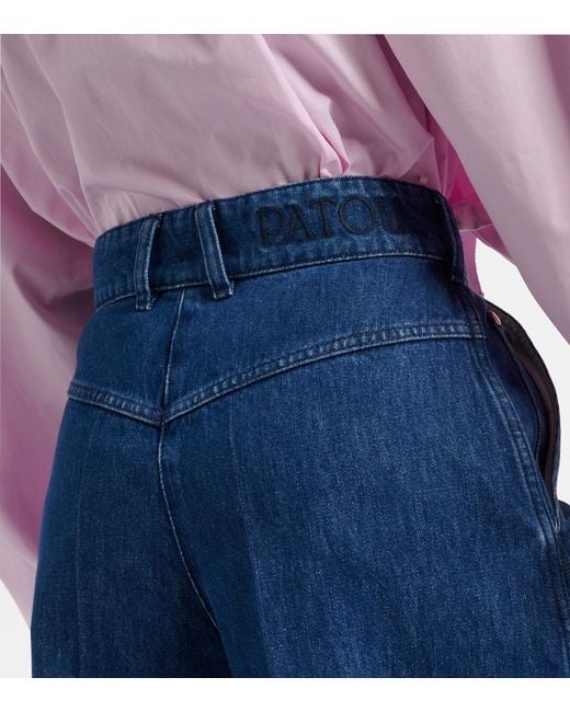 Patou Blue High-Rise Wide-Leg Jeans