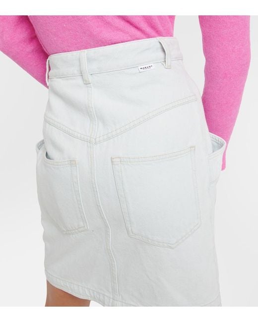 Isabel Marant White Sabel High-Rise Denim Miniskirt