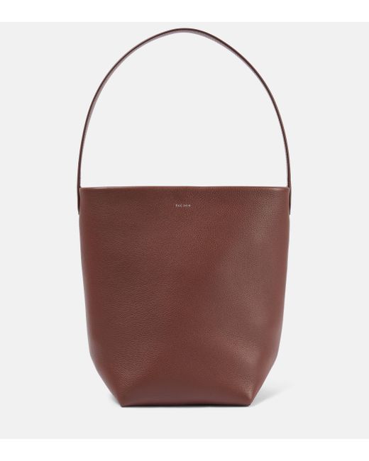 The Row Brown Park N/s Medium Leather Tote Bag