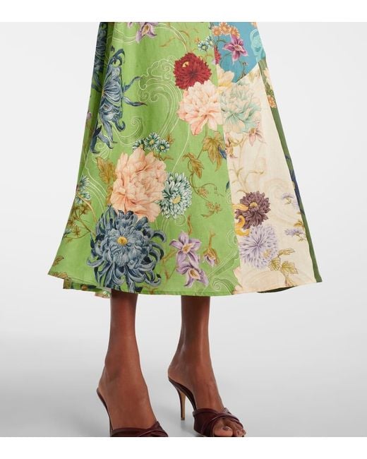 Robe Midi Avery En Lin A Fleurs ALÉMAIS en coloris Green