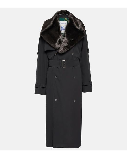 Trench-Coat En Coton Melange Burberry en coloris Black