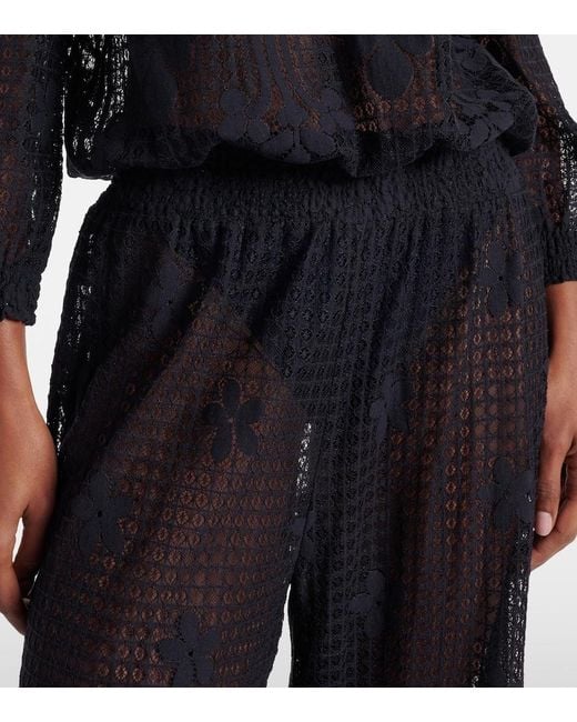Melissa Odabash Black Tully Crochet Jumpsuit