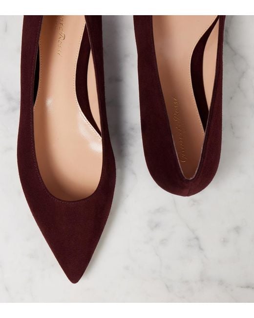 Gianvito Rossi Red Gianvito Suede Ballet Flats