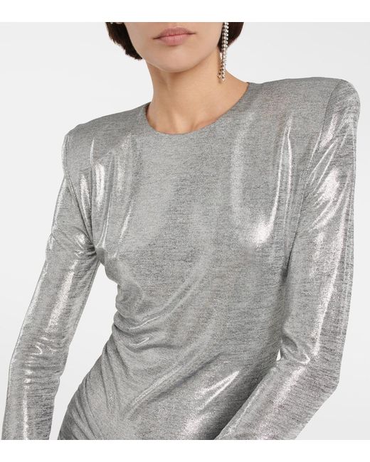Alexandre Vauthier Gray Jersey Midi Dress