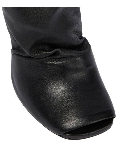 Rick Owens Black Cantilever Leather High Boot