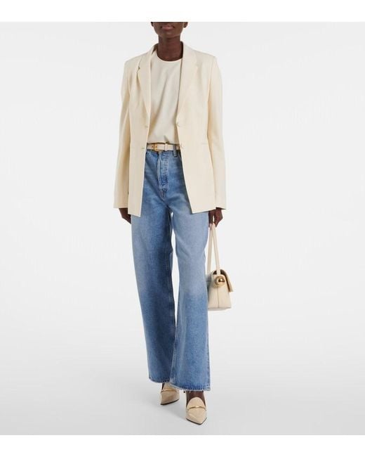 FFORME Natural Bennet Wool-Blend Crepe Blazer