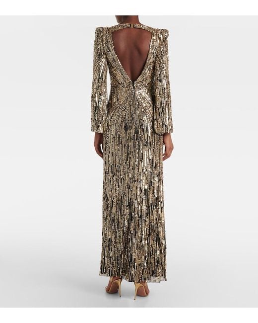 Jenny Packham Natural Avalon Sequined Gown