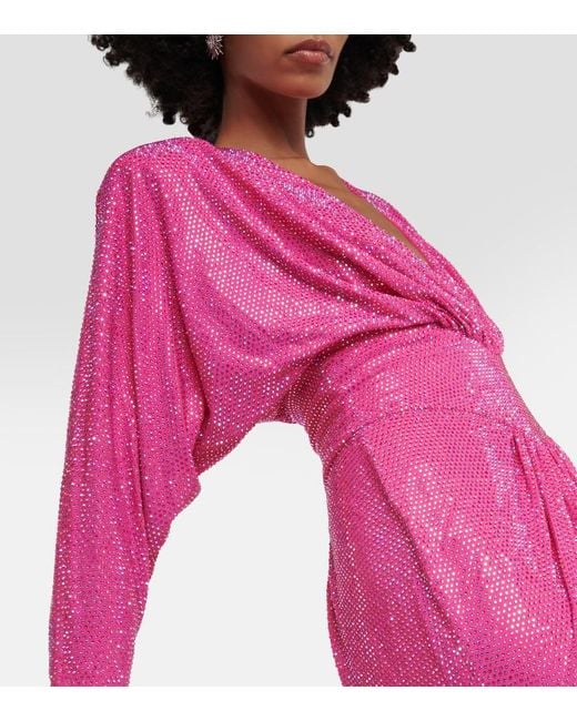 Alexandre Vauthier Pink Embellished Maxi Dress