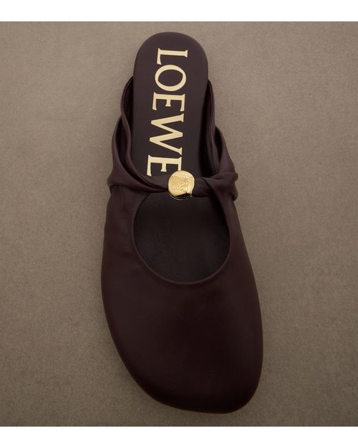 Mules Pebble Soft di Loewe in Brown