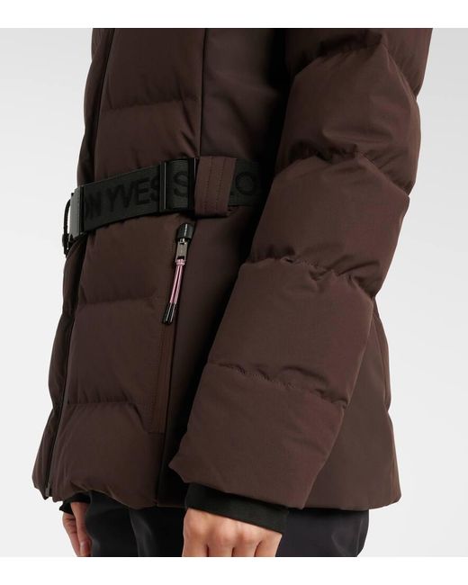 Yves Salomon Brown Veste 64Cm Shearling-Trimmed Ski Jacket
