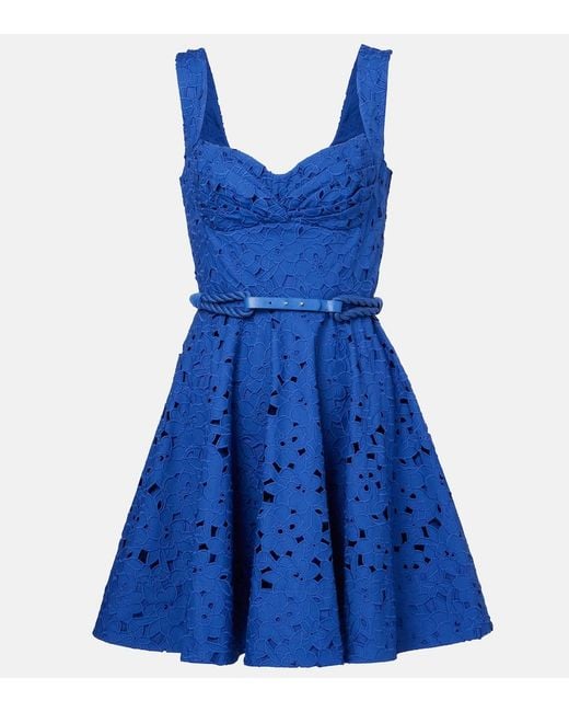 Rebecca Vallance Blue Zaffree Cotton Midi Dress