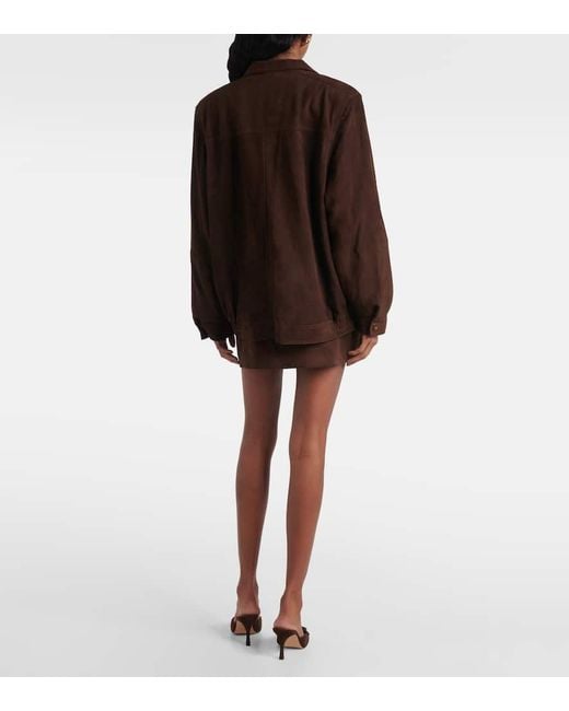 Blazé Milano Brown Cleo Suede Bomber Jacket