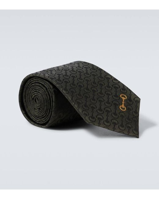 Cravatta Horsebit di Gucci in Black da Uomo