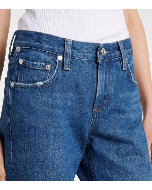 Citizens of Humanity Blue Faye Vintage Cropped Straight Jeans