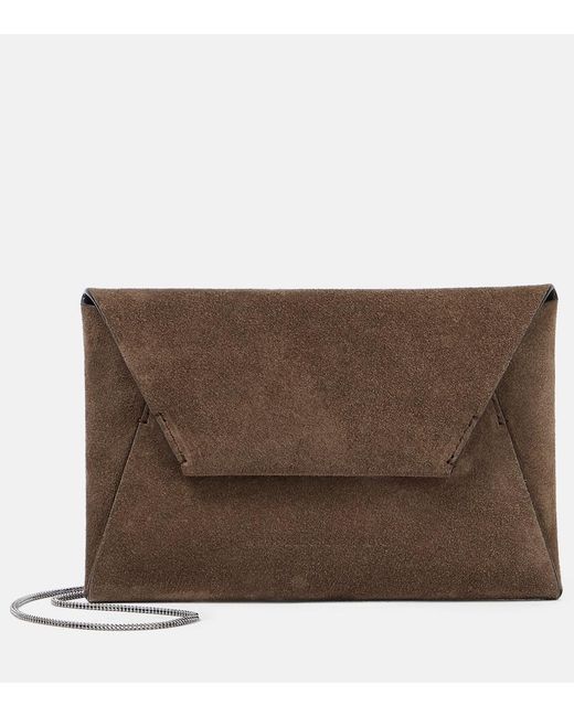 Brunello Cucinelli Brown Suede Shoulder Bag