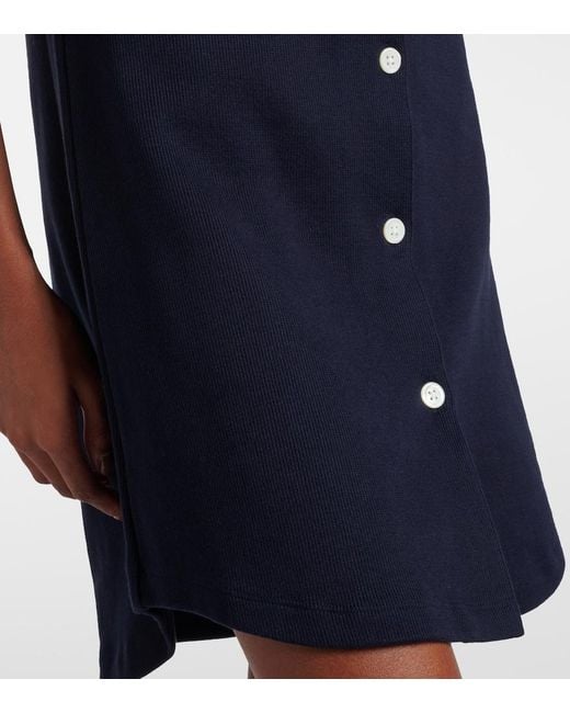 Thom Browne Blue Short Sleeve Cotton Polo Mini Dress
