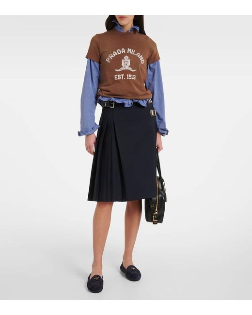 Prada Blue Suede Loafers