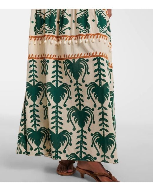 Johanna Ortiz Green Keeper Cotton Poplin Maxi Dress