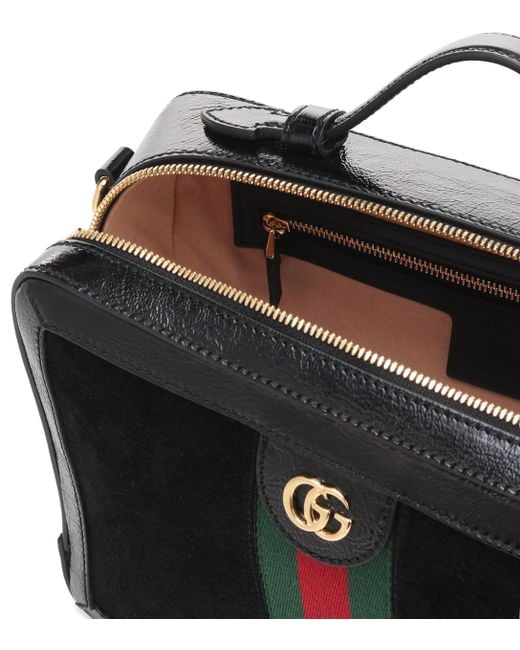 Gucci Ophidia Suede And Leather Shoulder Bag in Black Lyst