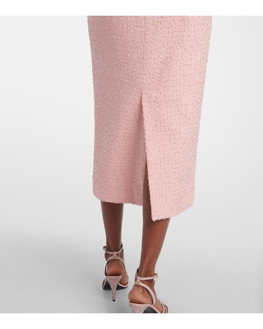 Carolina Herrera Pink Tweed Pencil Skirt
