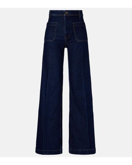 Polo Ralph Lauren Blue High-Rise Wide-Leg Jeans