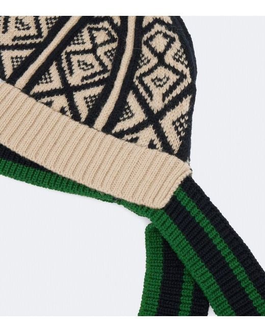 Dries Van Noten Green Wool Beanie