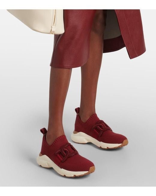 Tod's Red Kate Slip-On Sneakers