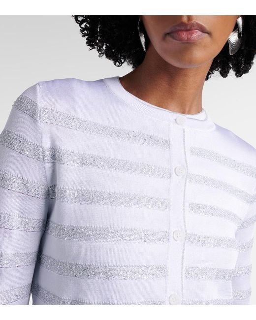 Missoni White Sequined Striped Cardigan