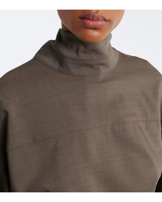 Jacquemus Brown Havana Tie-Detail Wool Top