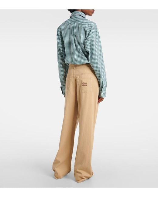 Miu Miu Natural High-Rise Wide-Leg Jeans