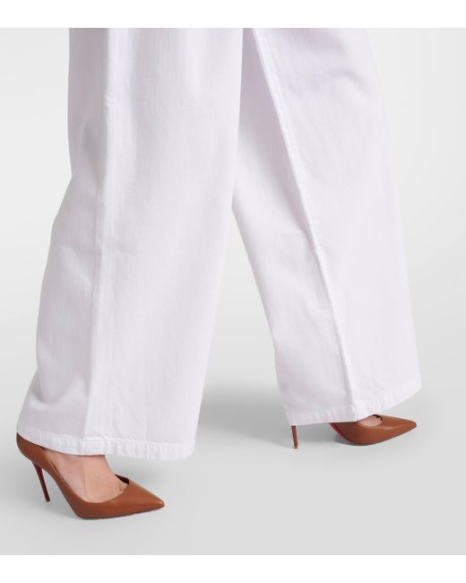 Agolde White Ellis Low-rise Wide-leg Jeans