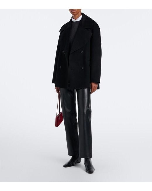Loulou de Saison Gray Cobe Leather Straight Pants