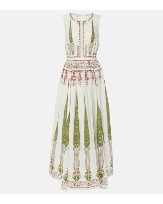 Giambattista Valli White Printed Cotton Poplin Maxi Dress