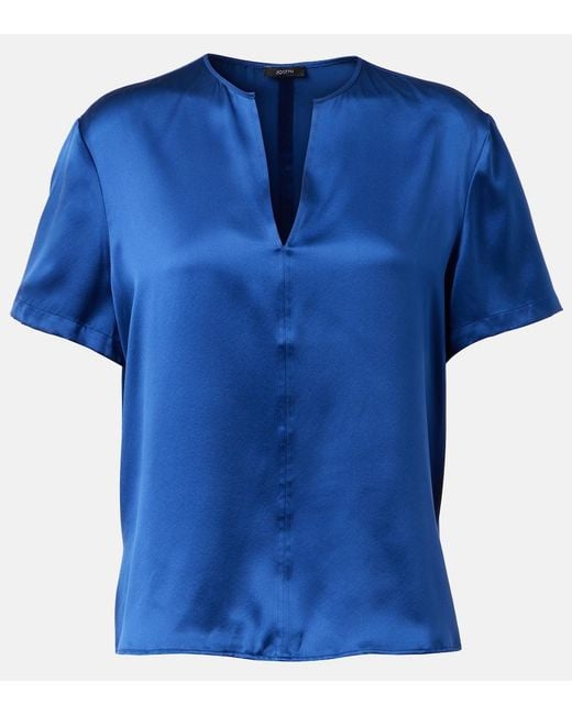 Joseph Blue Gala Silk Top