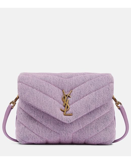 Saint Laurent Purple Loulou Toy Denim Shoulder Bag