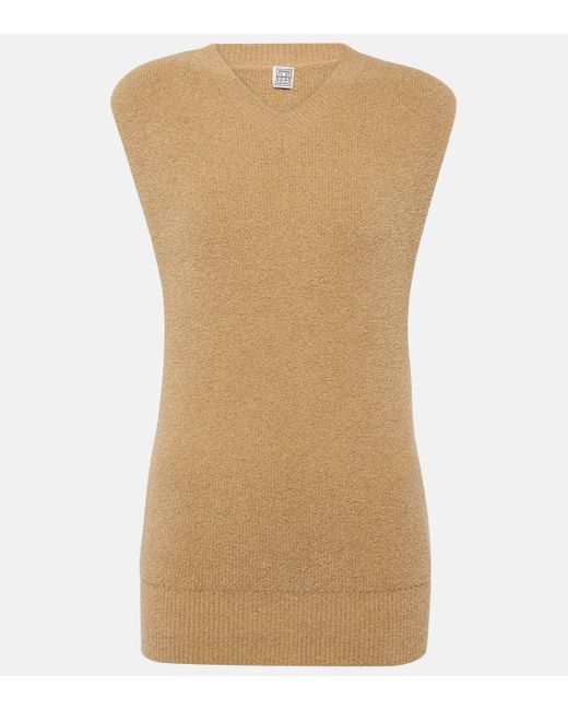 Totême  Natural Cotton-blend Terry Sweater Vest