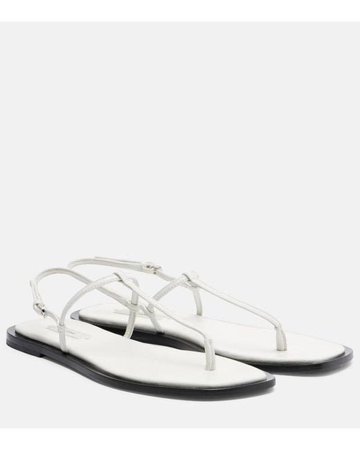 Totême White Leather Thong Sandals