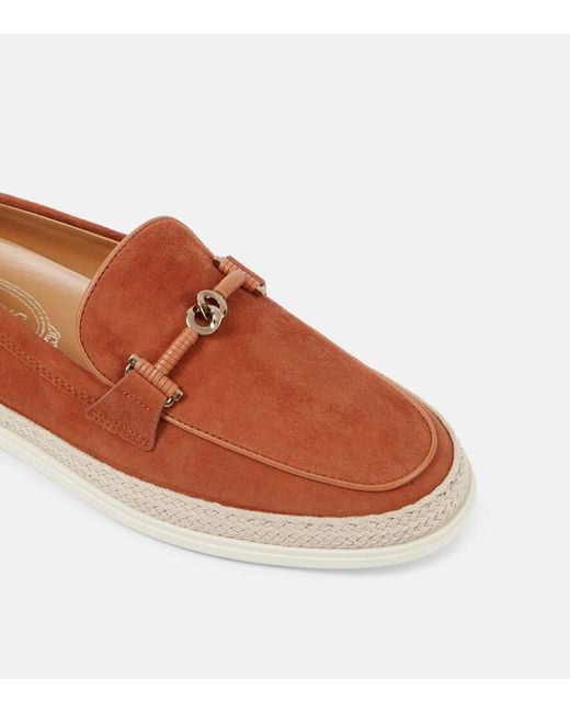 Tod's Brown Gomma Suede Moccasins