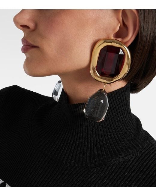 Givenchy Red Clip-Ohrringe Mit Kristallen