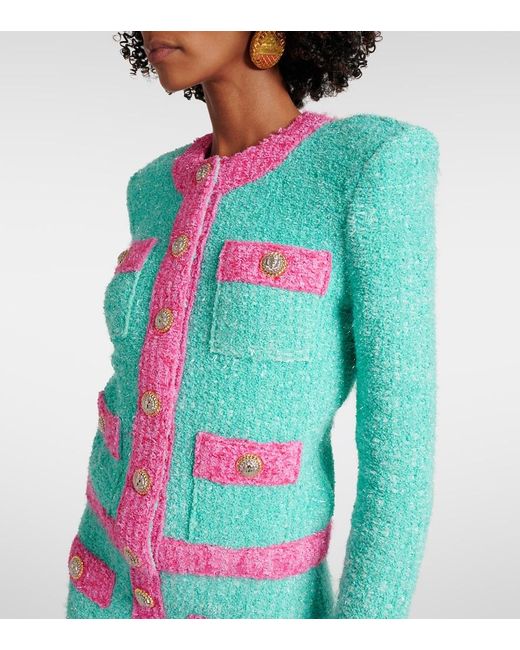 Balmain Green Knitted Blazer