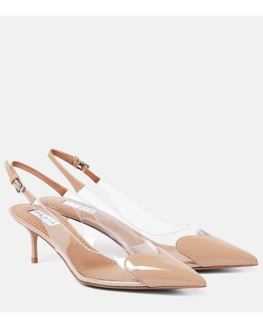 Alaïa Pink Le Cour Pvc And Patent Leather Slingback Pumps