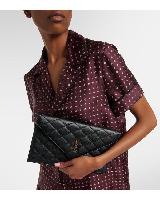Saint Laurent Black Paris Leather Clutch