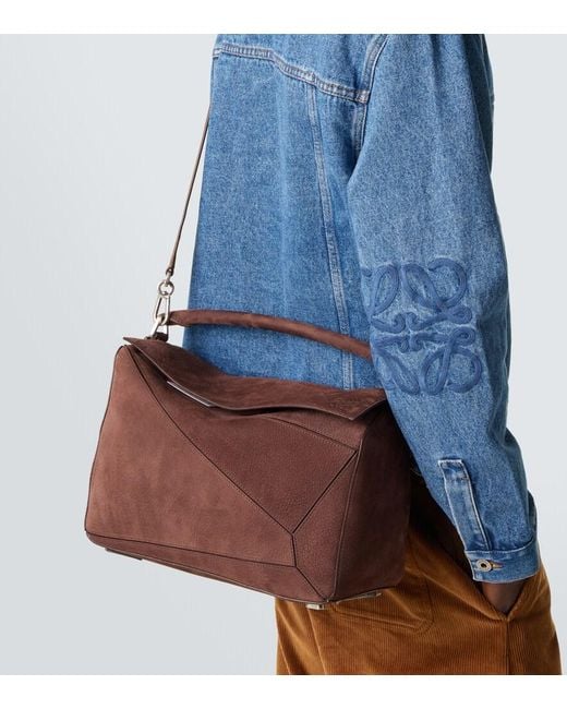 Borsa Puzzle Large di Loewe in Brown da Uomo
